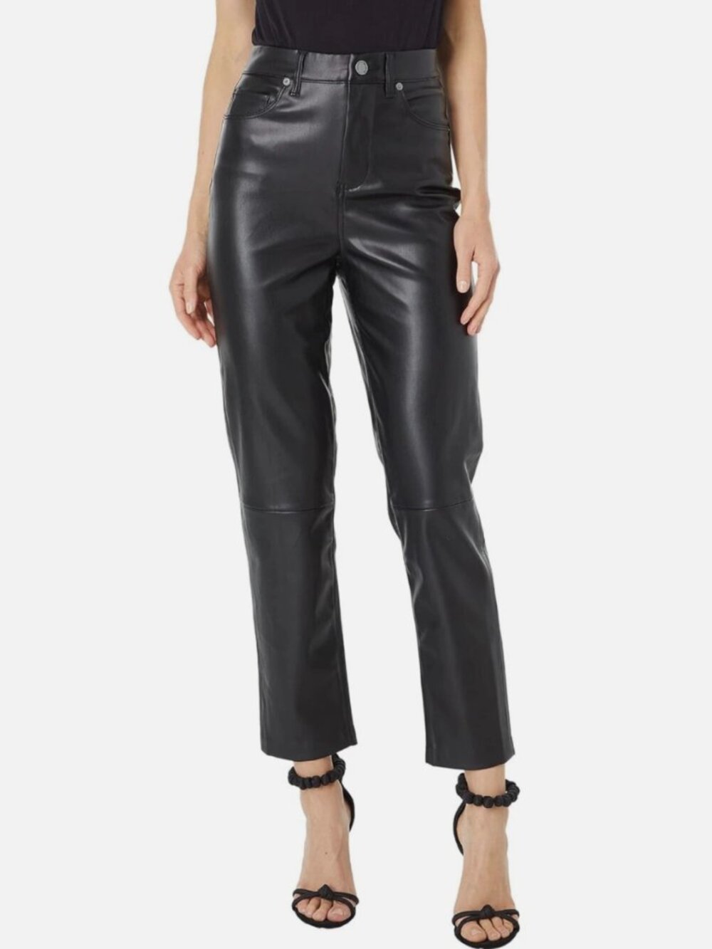 BlankNYC Need You Tonight Pants Black Faux Leather Straight High Rise Size 28R